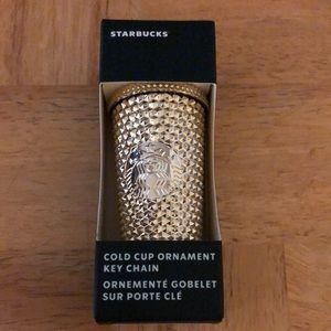Starbucks 2022 holiday gold bling keychain